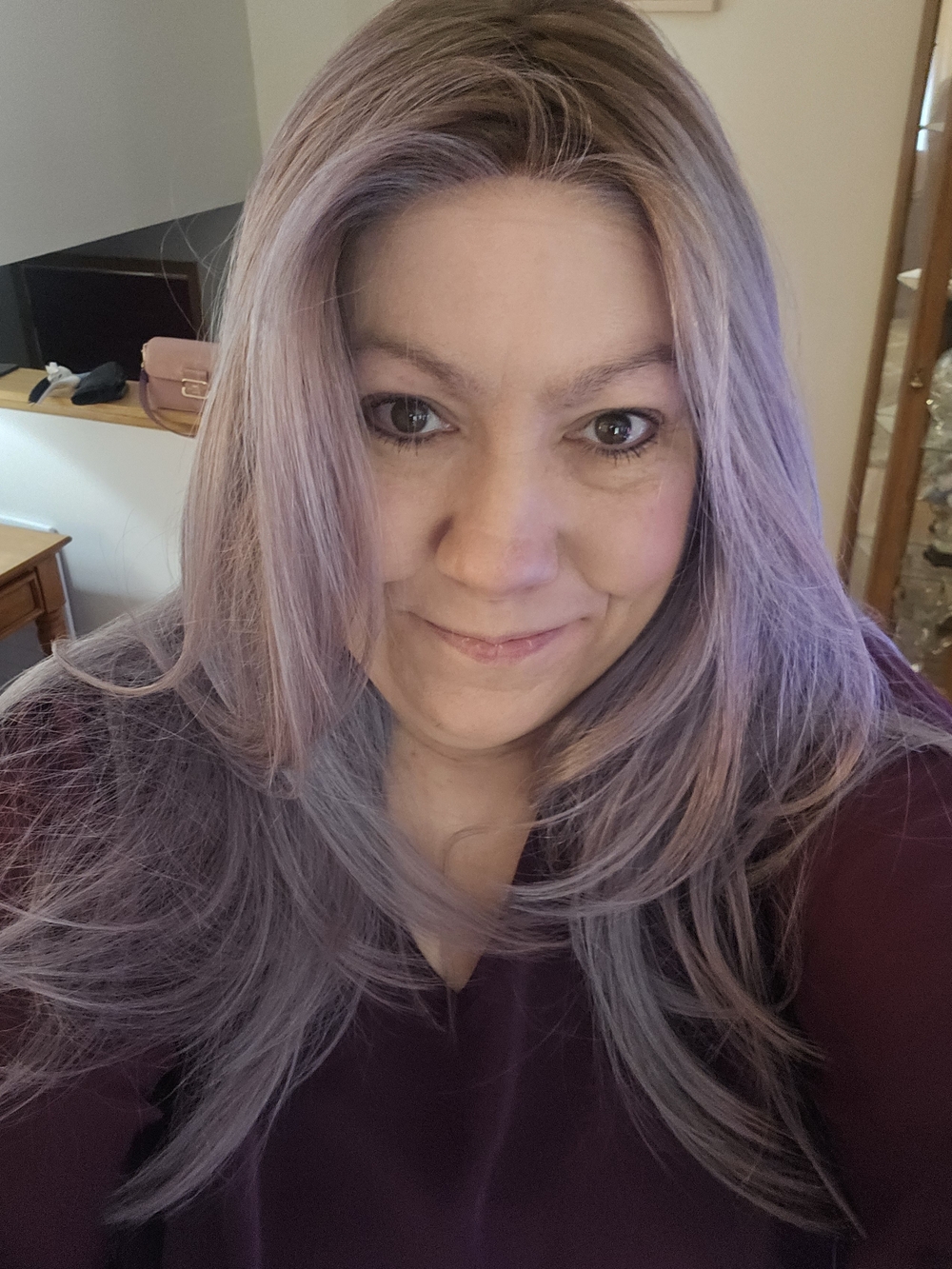 Styles By Soma Lavender Brunette Long Layered Women's Wig - Natural Wave